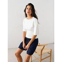The Very Collection Ruched Waist T Shirt - Ecru