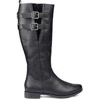 Hotter Bamburgh Buckle Detail Knee Boot - Black