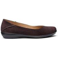 Hotter Birdie Wide Fit Ballerina Pump - Chocolate