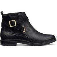 Hotter Bexley Wide Fit Buckle Ankle Boot - Black