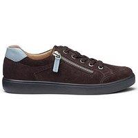 Hotter Chase Ii Wide Zip Detail Trainer - Brown