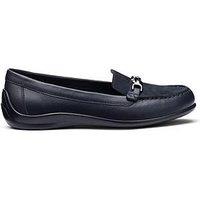 Hotter Dover Wide Fit Wedge Loafer - Navy