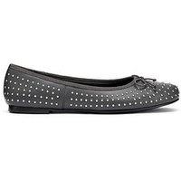 Hotter Ebba Stud Ballerina - Dark Grey