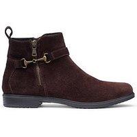 Hotter Iona Wide Fit Side Zip Boot - Chocolate