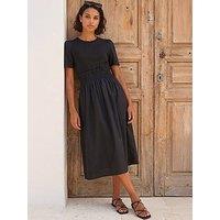 Roman Dusk Shirred Waist Midi Dress