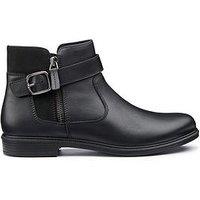 Hotter Kingston Wide Fit Buckle Boot - Black