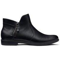 Hotter Ludlow Wide Fit Zip Boot - Black