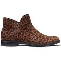 Hotter Ludlow Wide Fit Zip Boot - Leopard