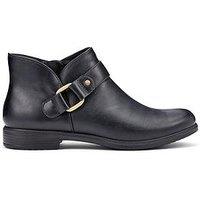 Hotter Linton Wide Fit Buckle Boot - Black