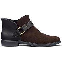 Hotter Linton Wide Fit Buckle Boot - Chocolate