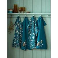 Catherine Lansfield 100% Cotton Enchanted Twilight Tea Towels 4 Pack