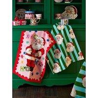 Eleanor Bowmer 100% Cotton Jolly Santa Tea Towels 2 Pack