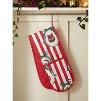 Catherine Lansfield 100% Cotton Christmas Vintage Stripe Double Oven Glove