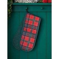 Catherine Lansfield 100% Cotton Christmas Tartan Check Double Oven Glove