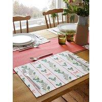 Catherine Lansfield 100% Cotton Christmas Holly Stripe Placemat 4 Pack