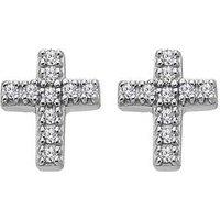 Silver Whisper Swfy Cross Earrings