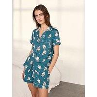 Chelsea Peers Halloween Ghost Print Short Pyjama Set - Teal