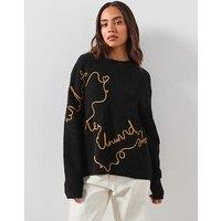 Allsaints Unwind Jumper Crewneck Sweater - Black