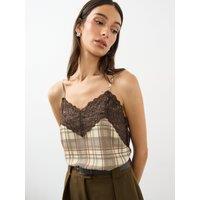 The Very Collection Lace Trim Checked Cami