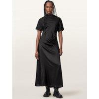 Allsaints Womens Satin Finish Rosie Maxi Dress - Black