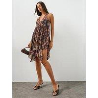 Allsaints Gretel Asymmetric Tiered Midi Dress - Black