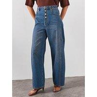 Allsaints Carter Barrel Leg Denim Jeans - Tinted Indigo