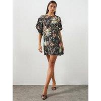 Allsaints Xena Relaxed Fit Mini Dress - Black