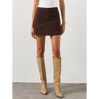 Allsaints Women'S Renai Suede Mini Skirt - Brown