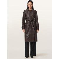 Allsaints Womens Okena Belted Double Breasted Trench Coat - Red
