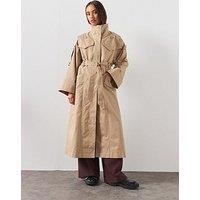 Allsaints Clayton Relaxed Fit Trench Coat - Grey