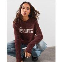 Allsaints Womens Saints Knit Crew Neck Jumper - Brown