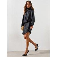 Mango Satin Dress With Bow