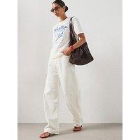 Mango Mid-Rise Balloon Jeans - White