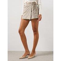 Mango Women'S Checked Tie-Waist Skort - Cream