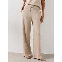 Mango Fine Knit Straight-Fit Trousers Co-Ord - Cream
