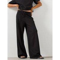 Mango Fine Knit Straight Fit Co-Ord Trousers - Black