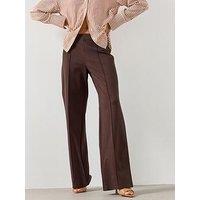 Mango Straight-Leg Trousers With Seam Detail - Brown