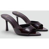 Mango Patent Leather High Heel Sandals - Red