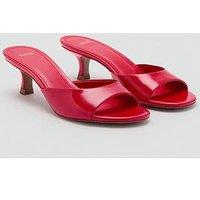 Mango Strap Kitten Heel Sandals - Red