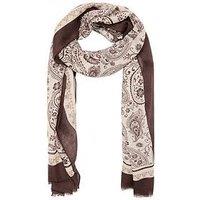 Mango Paisley Print Scarf - Brown