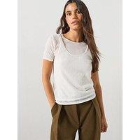Mango Layered Knit Sweater - White