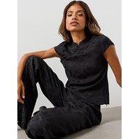 Mango Jacquard Top With Strap Neck Co Ord