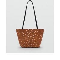 Mango Bambi Faux Fur Shoulder Bag - Brown