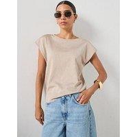 Mango Boat Neck Knitted Top - Silver