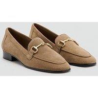 Mango Suede Loafers With Buckle