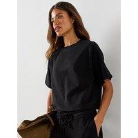 Mango Seam Detail Co-Ord T-Shirt - Black