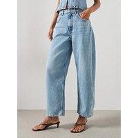 Mango Balloon Crop Co-Ord Jeans - Blue