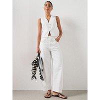 Mango Balloon Crop Co-Ord Jeans - White
