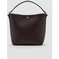 Mango Faux-Leather Bucket Handbag - Brown