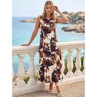Roman Cow Print Button Midi Dress